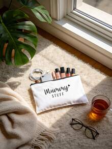 1pc New Mum Gifts Mum To Be Canvas Pouch Cosmetic Bag With Zipper Baby Shower Gifts For Mum Mummy To Be Gifts - Multicolor - View 5