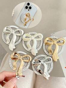 1 chiếc giá đỡ điện thoại từ tính hình nơ dễ thương, có thể kéo đẩy, đế để bàn từ tính mạnh, quà tặng cho bé gái, bạn gái, quà sinh nhật mùa xuân. - Giá đỡ cung tên bằng kim loại - Xem 5