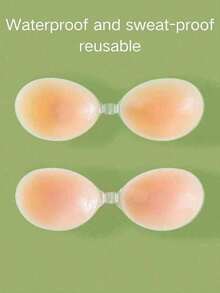 Ultra-Hold Silicone Bras, Wedding Bras, Bras, Strapless Silicone Bras, Reusable, Nipple Covers, Comfortable Waterproof Bra, Women's Silicone Push-Up Bra Covers, Popular Styles - 卡其色 - 查看 12