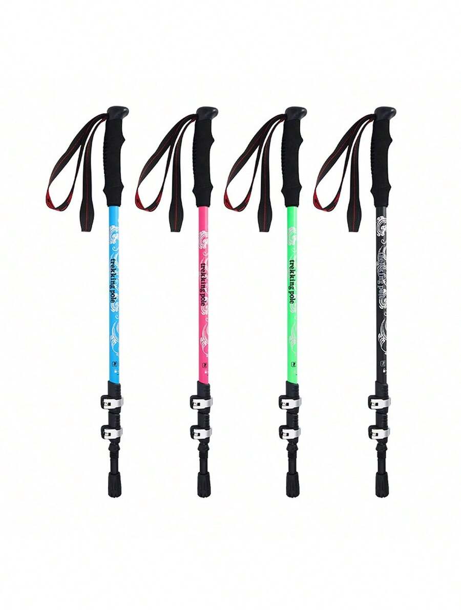 2pcs Lightweight Aluminum Alloy Balance Rehabilitation Walking Canes - Patented Stable Grip Design, Portable, Adjustable, Foldable. Includes 2 Adjustable Sections With Flip Lock - Green - View 1