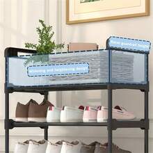 Wheeled Multi-Tier Shoe Rack - Compact Design, Sturdy Metal Frame In Black & White, Suitable For Entryway, Apartment, Dorm - Easy Assembly, No Electricity Needed, Minimalist Storage Solution | Movable Structure, Shoe Organizer - View 12