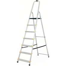 Aluminium Step Ladder - 7 Step Folding Ladder - Non-Slip Surface Hand Rails 7 Tread - Closed Height 2150 Mm Platform Height 1400mm - 7 Tread - 2150mm - View 1