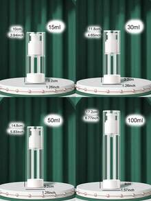 1pc Minimalist Transparent Portable Refillable Vacuum Pump Bottle Set, 15ml/30ml/50ml/100ml Refillable Bottle Lotion Dispenser Travel Size Bottle - Clear - View 2