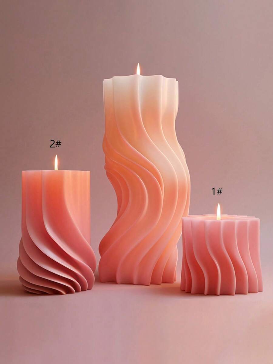 Asymmetrical Wave Cylinder DIY Handmade Fragrance Plaster Multifunctional Silicone Mold - Cylinder - View 1