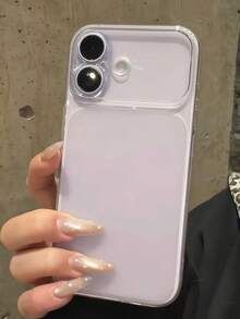 极简透明亮面摄像头保护手机壳，兼容 17 Pro Max、17 Pro、17 Air、16 Pro Max、15、14、13 Pro Max，磨砂透明后盖 - 無色 - 查看 6