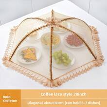 Breathable Food Cover, New Foldable Tabletop Food Cover, Food Protector, Dust-Proof, Insect-Proof, Fly-Proof, Household Food Cover Umbrella - Brown - View 10