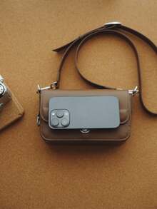 Unisex Minimalist Square Crossbody Bag, Ins Style Commuter Shoulder Bag, Suitable For Father's Day, Valentine's Day, Back To School Gifts - Multicolor - View 4