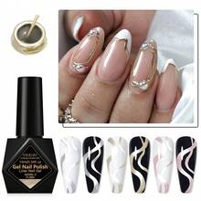 FOUR LILY 10ml Y2K Metallic Line Art Nail Gel Set, Gold & Silver Ultra-Bright Mirror Effect Painting Nail Gel, Semi-Permanent Line UV Nail Gel, Suitable For French Manicure, Home DIY Nail Art, Hair Salon, Women's Gift - 彩色 - 查看 2