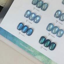 MIANEL GEL 10毫升新款夏季蓝色玻璃珠猫眼凝胶指甲油，蓝色水晶指甲油，蓝色美甲UV灯，春冬季美甲，情人节美甲，美甲沙龙用品 - 彩色 - 查看 4