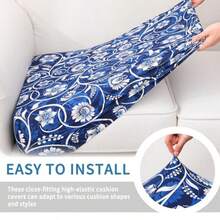 Couch Cover - Navy Blue and White - View 4