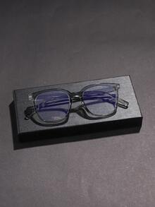 1 pieza Gafas de hombre de montura cuadrada grande de acrílico casual, de moda y ligeras para lectura diaria y uso en el trabajo y el transporte - Multicolor - Ver 14