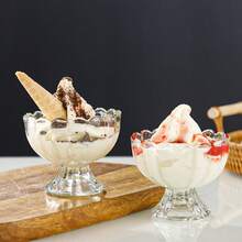 1个创意冰淇淋杯，甜点/饮料/沙拉玻璃碗，奶茶/奶昔杯 - 透明 - 查看 9