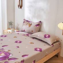 Bộ ga trải giường 3 món, bộ ga trải giường in 3D (bao gồm vỏ gối, không kèm ruột gối), bộ ga trải giường in họa tiết 3D làm từ vải polyester 100%, có thể giặt, phong cách tối giản hiện đại cho gia đình. - Mina - Xem 5