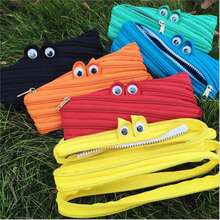 1pc Korean Style New Cute Minimalist Zipper Pencil Case, Large Capacity Student Stationery Bag - A - View 4