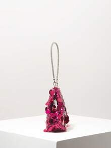 迷你钱包、女士手提包、晚礼服、派对礼服、舞会包、舞会配饰、婚礼用品、优雅女士钱包、女士礼物（图案随机） - 玫紅色 - 查看 5