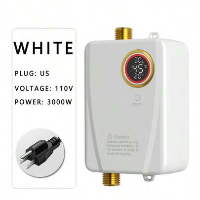  Lianfengymx Tankless Water Heater Electric 110V, 3000W Instant Portable On-Demand Hot Water For Sink, RV Kitchen, Camping, Digital Display ,Use In Environments Above 32°F, Lower Flow = Higher Heat