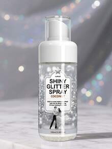 HJPHJP 银色闪亮亮片喷雾，身体亮片喷雾，头发亮片喷雾，植物成分，24小时柔和椰香，速干，闪耀肌肤，闪亮亮片香氛喷雾 - 音乐节/婚礼妆容的完美之选，馈赠佳品，100毫升 - 椰子 - 查看 2