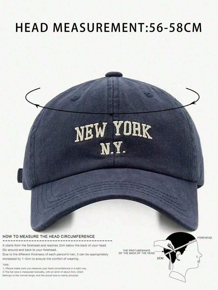 1pc Unisex Soft-Top Duck Billed Baseball Cap, Versatile All Season Casual Hat Suitable For Daily Wear - 海軍藍 - 查看 1