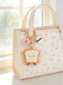 1pc Cute Girl, Flower, Toast, Bread, Hamburger, Croissant Food Pendant Keychain Bag Charm, Great Gift For Best Friend - Multicolor - View 2