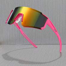 1pc Women's Plastic Sports Cycling Wrap Style Y2K Decorative Fashion Sports Glasses, Suitable For Daily Photography, Outfits, Shopping, Cycling, Skiing, And More Beach Accessories For Women Glasses Shades Easy Comfort Casual Outfits Outdoor Cycling Glasses For Summer Beach Vacation,Outdoor,Travel Autumn Accessories Goggles - Pink - View 6