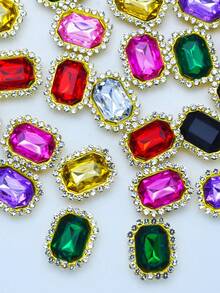 50 piezas/paquete, Decoraciones de Rhinestone, Rhinestones cosibles, Botones de Rhinestone de fondo plano, Gemas DIY, Fabricación de joyería hecha a mano, Ropa, Zapatos, Decoraciones, Accesorios - Colores mezclados - Ver 1