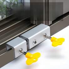 5pcs Adjustable Safety Window Locks, Aluminum Alloy Window Blockers With Keys, Suitable For Horizontal Sliding Windows - Multicolor - View 3