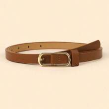 1Pc Retro Leopard Print Thin Belt Female, Simple Temperament PU Belt, Versatile Fashion Decorative Waist Seal - màu nâu - Xem 13