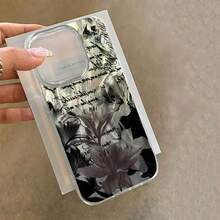 Fashionable Lily Slogan Graphic Aesthetic Pattern Phone Case Suitable For IPhone 17 Pro Max Air 16 15 14 Plus 13 12 11 Pro Max 16E X XS XR 7 8 Plus,Feather-Light Laser-Etched Glossy Smooth Shockproof Protective Cover - Multicolor - View 3