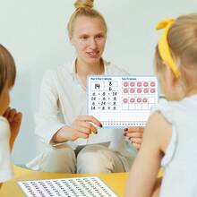 Lachilly 10张装可擦写白板卡，8英寸 x 11英寸小白板数轴120数字表十格图，数学教具加减法游戏，学生课堂必备教师用品，数学学习工具 - 彩色 - 查看 13