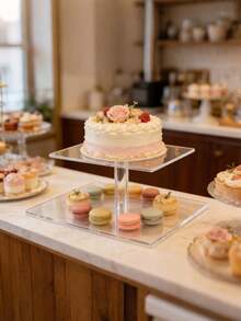 Multi-Tier Acrylic Cake Display Stand, Dessert Food Holder For Wedding, Birthday Party - Clear - View 17