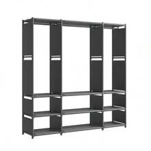 1 pieza Perchero de ropa multifuncional, soporte de percha de ropa sencillo, organizador de armario de pie para dormitorio, anti-polvo - Multicolor - Ver 5