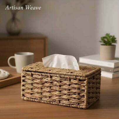 Handgefertigte gewebte Tissue-Box im Boho-Stil - eine dekorative Tissue-Aufbewahrungsbox für den Einsatz zu Hause und im Büro