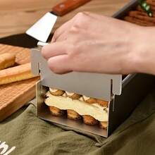 3pcs Set [1 Mold + 2 Cake Spatulas] Rectangular Tiramisu Cake Tray Mold And Accessories Set, Lightweight Dessert Tools With Stable Base - Essential For Tiramisu, Cheesecake And Mousse Cake, Perfect For Bakers And Home Baking Enthusiasts, Please Note The Marked Dimensions - Multicolor - View 7