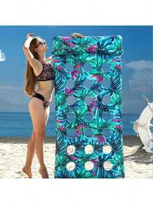 Võng nước bơm hơi 21 lỗ, ghế nằm nổi bằng PVC dành cho người lớn, thảm nổi in hình lá cây cho hồ bơi. - Nhiều màu - Xem 6