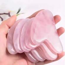 Rose Pink Gua Sha Massage Board Jade Face Massager Tool For Face Neck Back Body - Pink - View 6