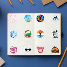50 Peças Adesivos de Vôlei, Adesivos de Padrão Multicolorido, Adesivos Engraçados, Decalques Decorativos Vintage para Garrafas, Papel Decorativo, Scrapbooking, Diário, Laptop, Para-choque, Skate, Garrafa de Água, Computador, Cartões de Saudação de Telefone, Álbuns de Fotos, Móveis, Suprimentos de Adesivos para Scrapbook, Papelaria, Kindle - Adesivos de vôlei - Visão 8