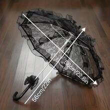 1pc White/Black Lace Wedding Umbrella, Bridal Parasol, Wedding Photography Prop, Wedding Venue Decor, Bride, Groom And Bridesmaid Accessories, Wedding Party, Bachelorette Party, Birthday Gift, Suitable For Weddings, Parties, Ceremonies And Birthdays - Multicolor - View 7