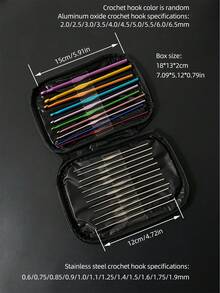 22pcs Crochet Hook Set, Iron Oxide Single Crochet Needles, Knitting Tools - Alumina Crochet Hooks In Bags - View 10