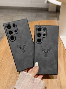 1 pezzo Custodia telefonica in pelle vintage di lusso con stampa a testa di cervo per iPhone 13/11 6.1", Custodia telefonica di moda per iPhone 16 Pro Max/17 Pro Max, Custodia protettiva 2 in 1 in PC+TPU antiurto per Samsung Galaxy S25 Ultra/S26/S26 Ultra, Custodia protettiva durevole per Samsung Galaxy Note 15C/Note 15/Note 15 Pro, Custodia telefonica cool per Samsung Galaxy A56/Galaxy A55 - nero - Visualizzare 4
