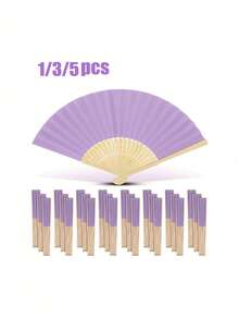 1/3/5/10支装浅紫色纸扇，紫色竹制折扇，手持扇，适用于订婚、毕业、婚礼派对装饰、卧室家居桌面装饰、DIY、派对礼品、送给女性和年轻人的礼物、新娘配饰 | 日式扇子 | 装饰扇、婚礼接待装饰 - 彩色 - 查看 8