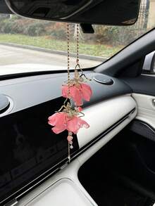 1pc Butterfly Car Hanging Ornament, Rearview Mirror Decor, Car Interior Accessory - A - View 2