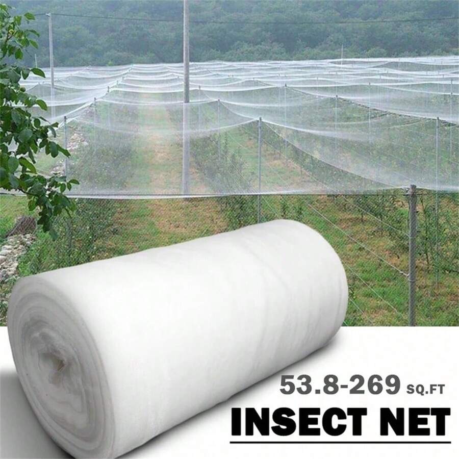 1PC 53.8-269SQ.FT 60 Mesh Net Garden Protection Net Mist Net Bird Net Nylon Plastic Net Greenhouse Vegetable Insect Net - White Insect Netting - View 1