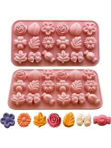 1pc Flower Shaped Silicone Mold, Suitable For Making Candies, Daisy Chocolates, Rose Shapes, Butterfly Jelly, Ice Cubes, Puddings, Soaps, Cookies And Other Summer Desserts - View 4