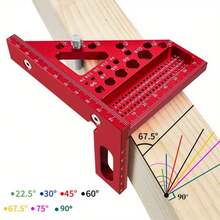 Woodworking Square Protractor, Aluminum Alloy Triangle Ruler, 3D Multi Angle Measuring Ruler, Angle Marking Device With Positioning Pin, Metric System, 45/90 Degree Precision Industrial Measuring Tool, Suitable For Engineers And Carpenters' Angle Marking Device - Metric System - View 5