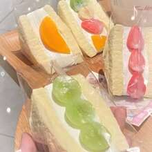 1个最新流行的混合水果三明治挤压玩具，手工制作，品质优良，是生日、节日、万圣节、圣诞节、游戏玩家、复活节的完美礼物 - 彩色 - 查看 2