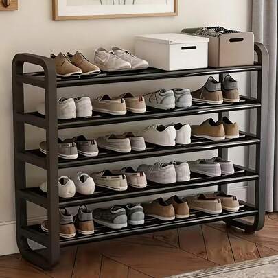 High-Quality Space-Saving 5-Tier Shoe Rack, Free Standing Narrow Shoe Storage Organizer For Entryway, Bedroom, Dorm, Hallway And Apartment, Perfect For Sneakers, Boots And Slippers, Must-Have For Back To School