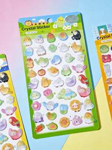 Pegatinas de mascotas de cristal 3D, amigables para niños, hechas de materiales inodoros, con forma de cristal 3D redondeada, sin bordes afilados por , diseño de cristal de alta transparencia resistente al agua y al desgarro. Patrones de animales adorables llenos de encanto infantil, adecuados para manualidades y decoración de papelería para niños, ¡que inspiran la imaginación! - Multicolor - View 12