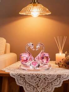 Creative Crystal Swan Car Decor, Luxury Car Interior Accessory, Crystal Swan Car Perfume Holder, Mother's Day, Wedding, Graduation Gift - A - View 3