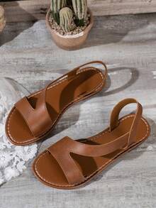 Women's Versatile Fashion Flat Sandals For Daily Wear - Brown - View 4