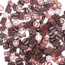 Resin Simulation Cute Coffee Bean, Coffee Cup, Chocolate DIY Hair Clips, Phone Cases, Jewelry Accessories - Multicolor - View 3